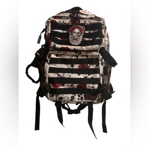 WOLFPak Gothic Rose Skull Tactical Backpack NWGym Travel Bag Backpack Grunge NWT